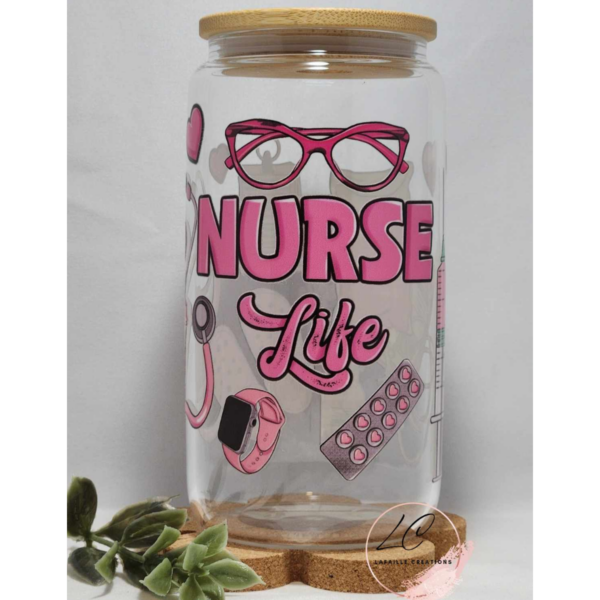 Nurse Life UV DTF Glass Can