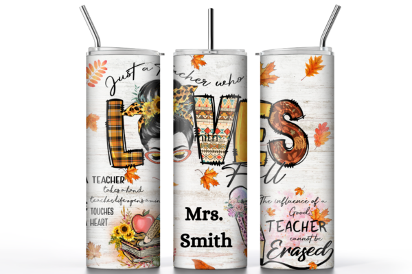 Teacher Fall Personalized Sublimated Tumbler