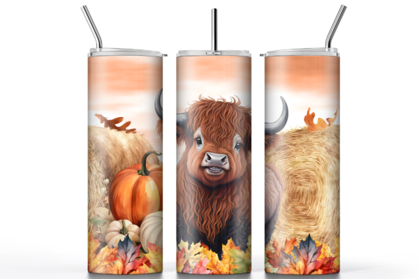 Fall Cow Sublimated Tumbler