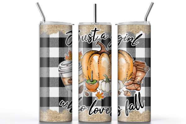 Just a Girl Fall Sublimated Tumbler