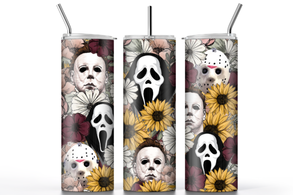 Horror Movie Sunflower Sublimated Tumbler